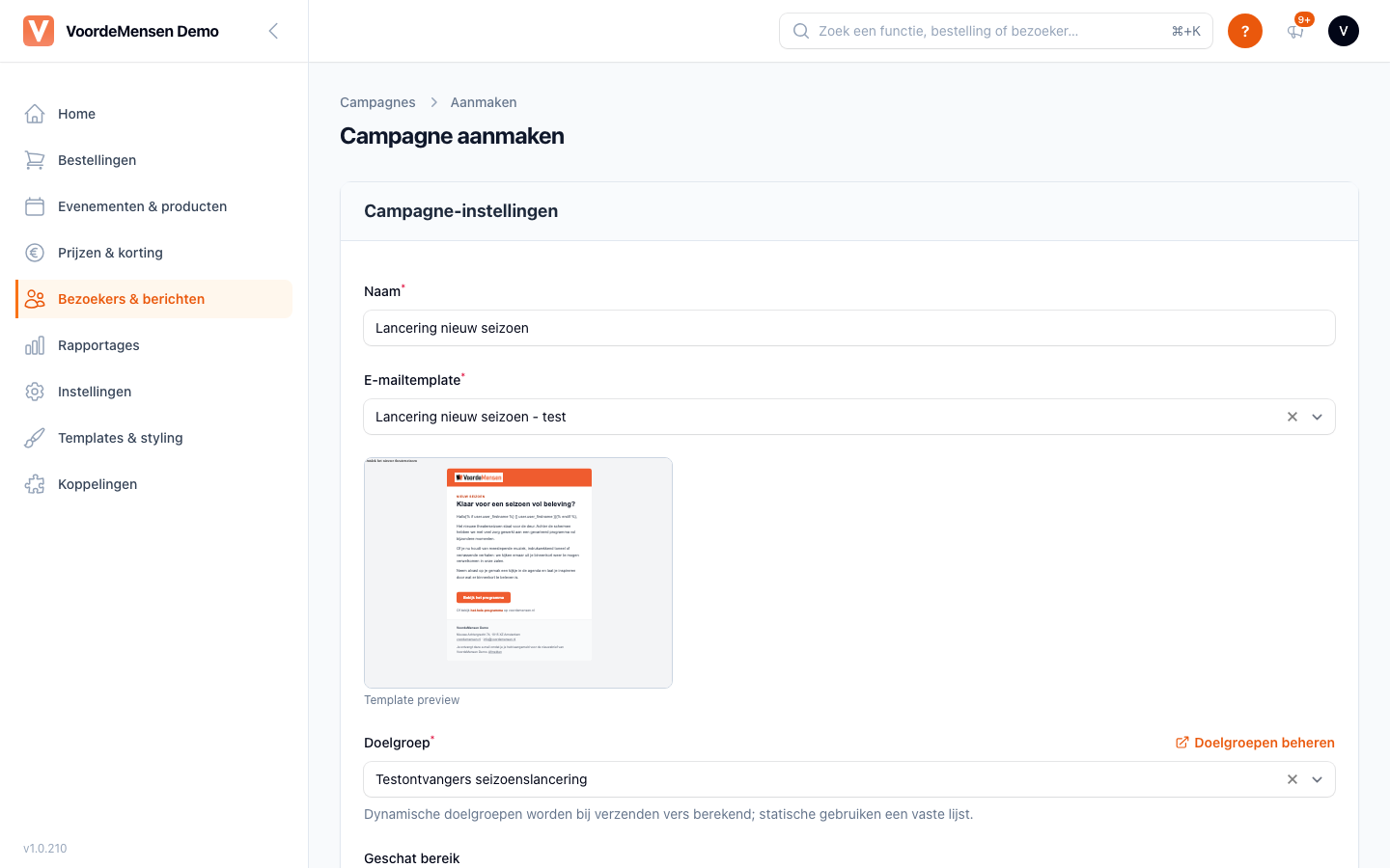 Stap 3: het ingevulde campagneformulier