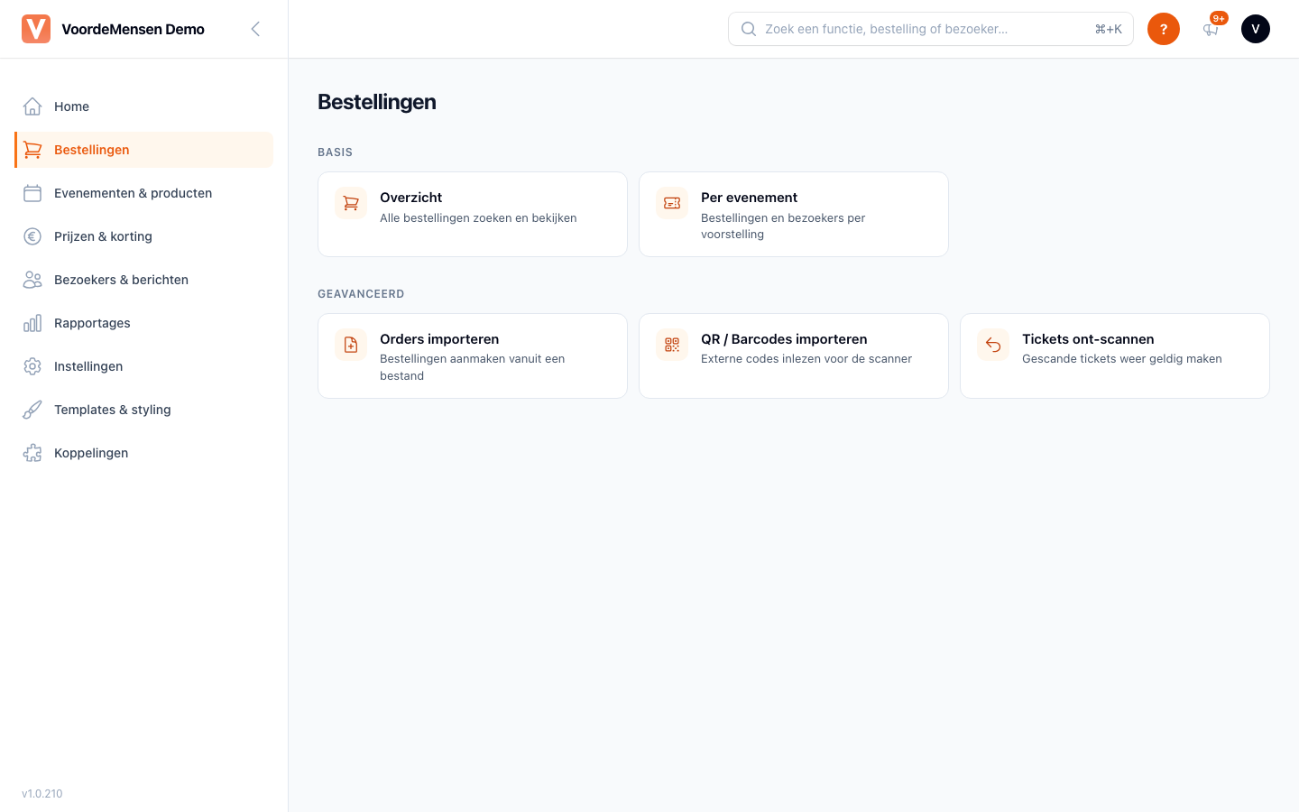 Tegelpagina Bestellingen