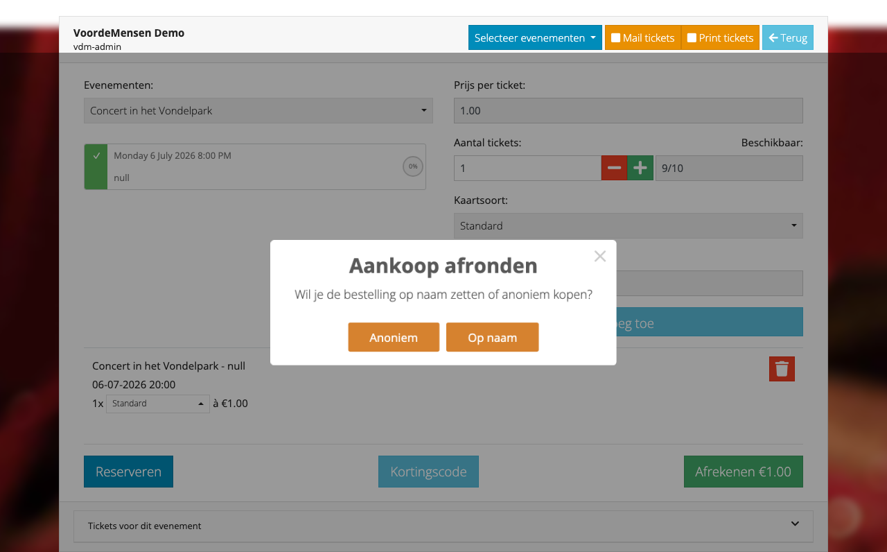 Aankoop afronden dialog