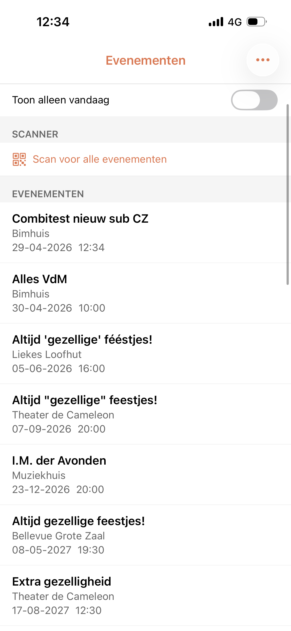 Evenementenlijst