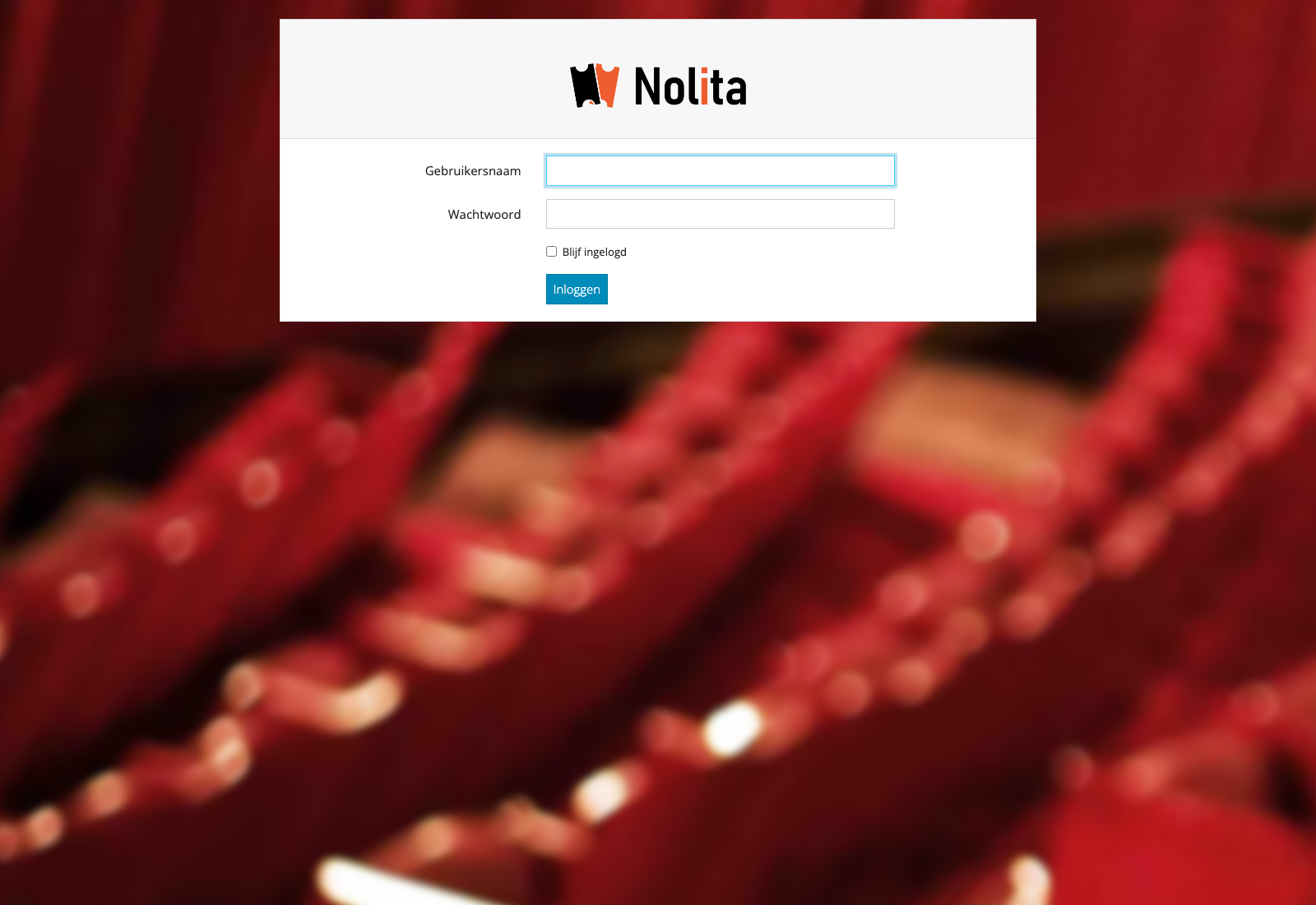 Nolita login-scherm met client in de URL
