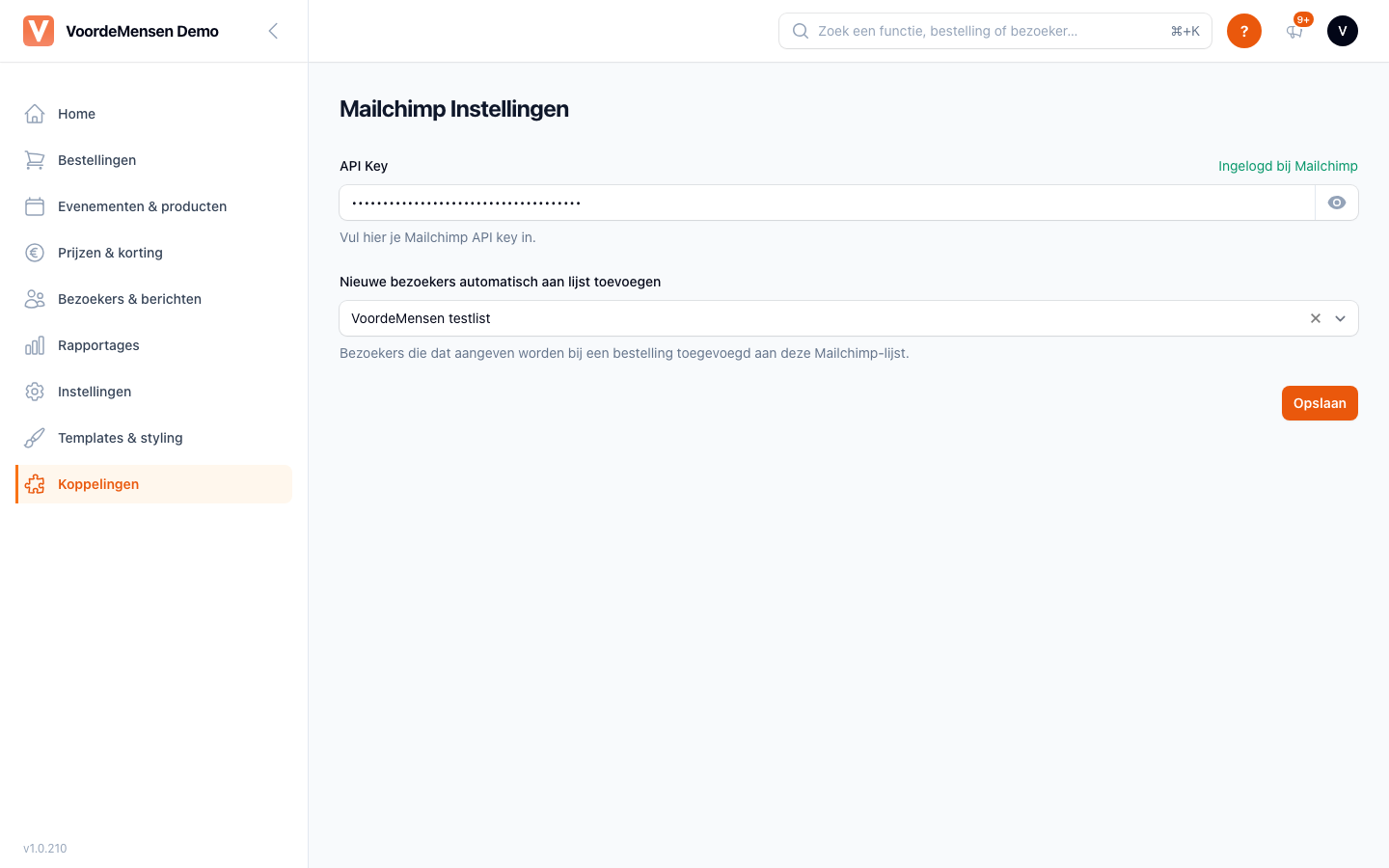 Mailchimp-koppeling