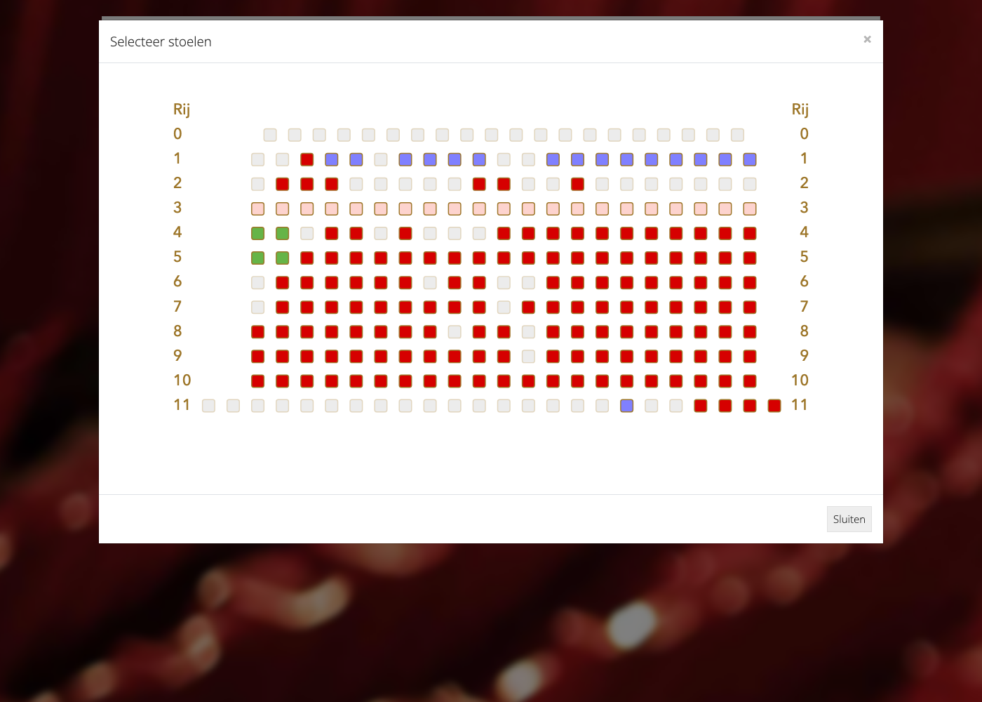 Plattegrond-modal met rang-kleuren