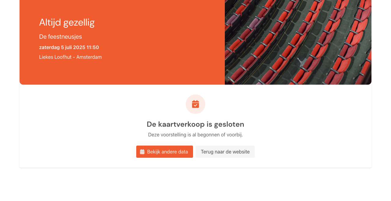 Uitlegpagina: De kaartverkoop is gesloten